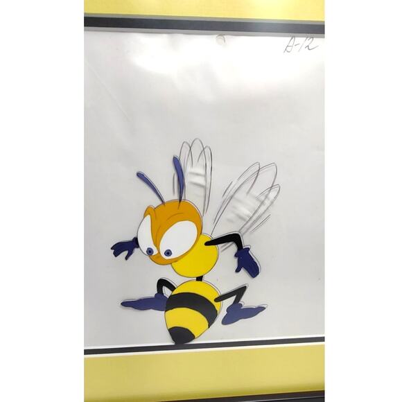 Angy Hornet Bee Serigraph Hand Painted Framed And Matted Signature Artwork - Picture 2 of 9